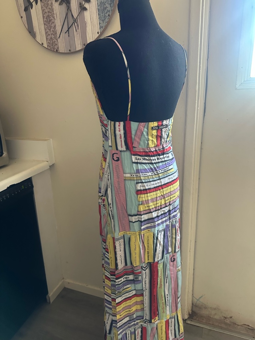Vintage Jean Paul Gaultier Multicolor Book-Print Maxi Dress - Picture 6 of 6